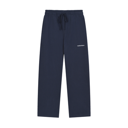 Solid Color Straight-Leg Sweatpants