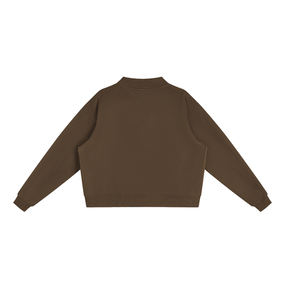 Essential Fleece Mock-Neck Crew Sweatshirt