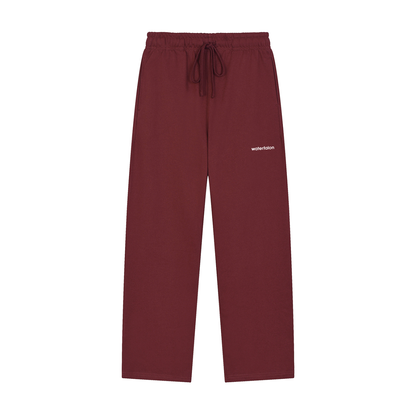 Solid Color Straight-Leg Sweatpants