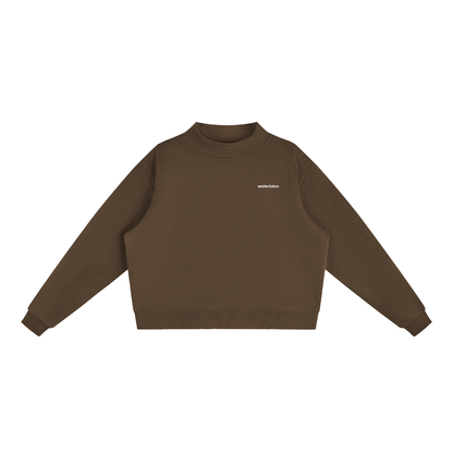 Essential Fleece Mock-Neck Crew Sweatshirt