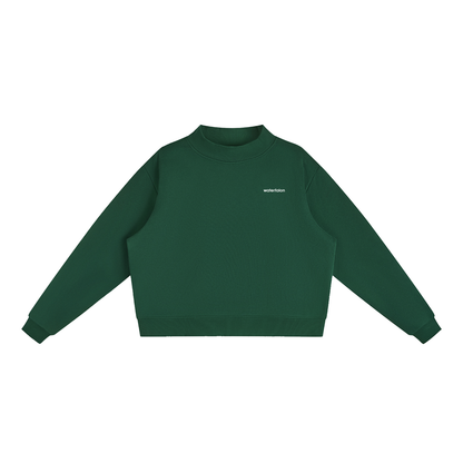 Essential Fleece Mock-Neck Crew Sweatshirt