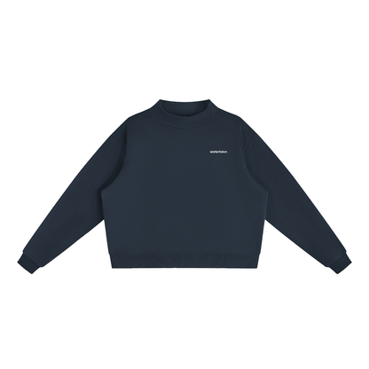 Essential Fleece Mock-Neck Crew Sweatshirt