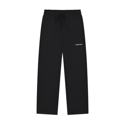 Solid Color Straight-Leg Sweatpants