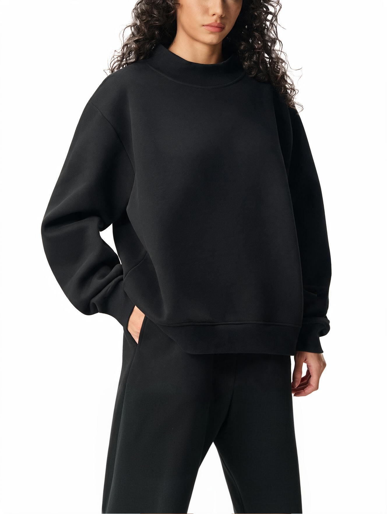 Fleece Mock-Neck Sweatshirt